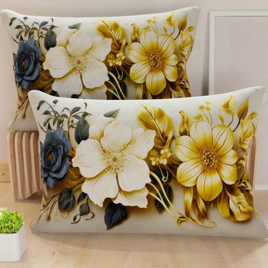 PETTI Federe Cuscini in Stampa Digitale, Flower Ceramic 04 Blu Novità