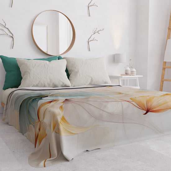 PETTI Copriletto Estivo, Coperta Leggera, Lenzuola Copriletto Marble Flower Saldi