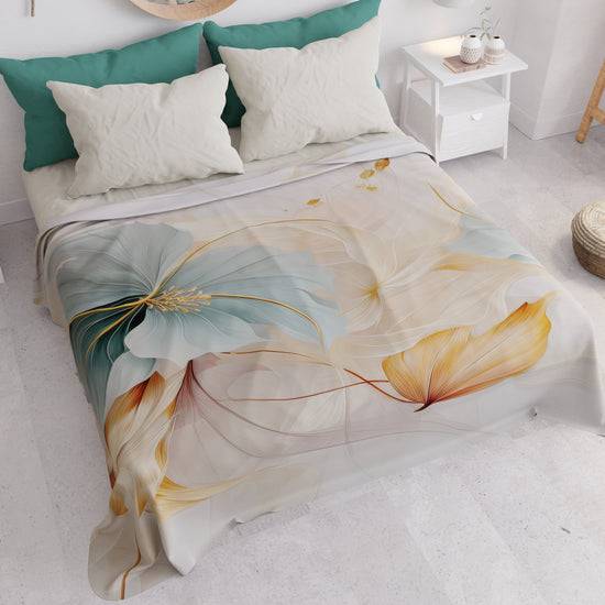 PETTI Copriletto Estivo, Coperta Leggera, Lenzuola Copriletto Marble Flower Saldi
