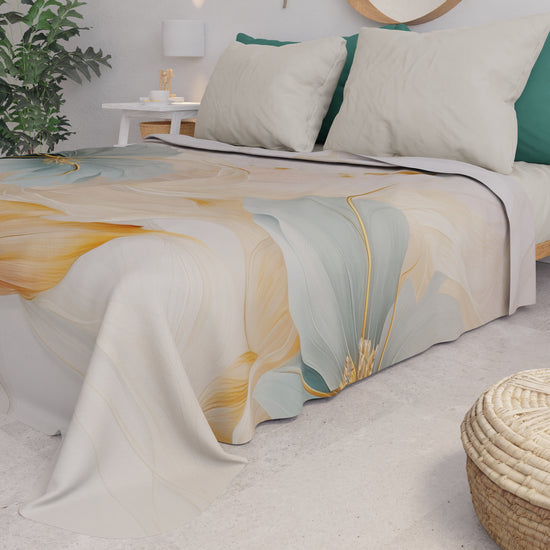 PETTI Copriletto Estivo, Coperta Leggera, Lenzuola Copriletto Marble Flower Saldi