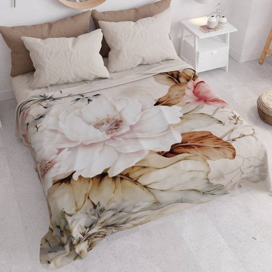 PETTI Copriletto Estivo, Coperta Leggera, Lenzuola Copriletto Vintage Flower Moda
