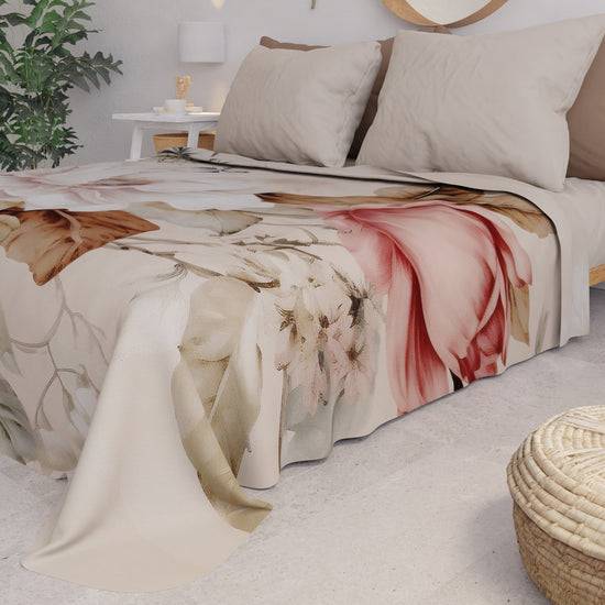 PETTI Copriletto Estivo, Coperta Leggera, Lenzuola Copriletto Vintage Flower Moda