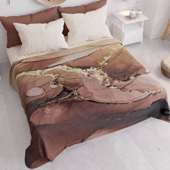 PETTI Copriletto Estivo, Coperta Leggera, Lenzuola Copriletto Marble Tortora Italy