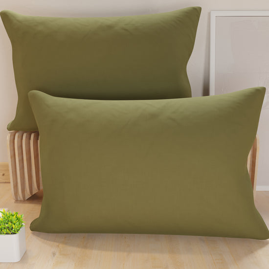 PETTI Federe, Coppia Federe Cuscini, Federe Copricuscini, Copricuscini, 100% Microfibra Anallergica, Fango Shopping Online