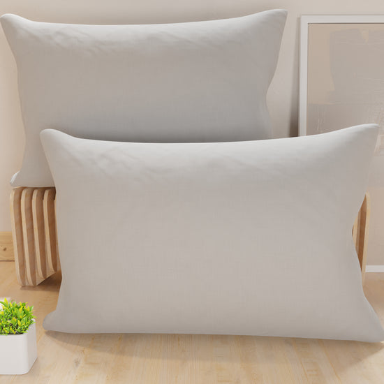 PETTI Federe, Coppia Federe, Copricuscini, 100% Microfibra Anallergica, Grigio Chiaro Affare Del Giorno