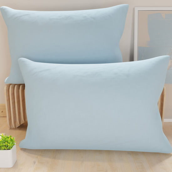 PETTI Federe, Coppia Federe, Copricuscini, 100% Microfibra Anallergica, Celeste Economico