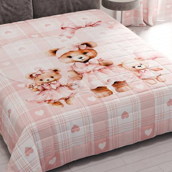 PETTI Trapuntino Copriletto Primaverile Autunnale in Stampa Digitale Teddy Love Rosa Super Saving Price