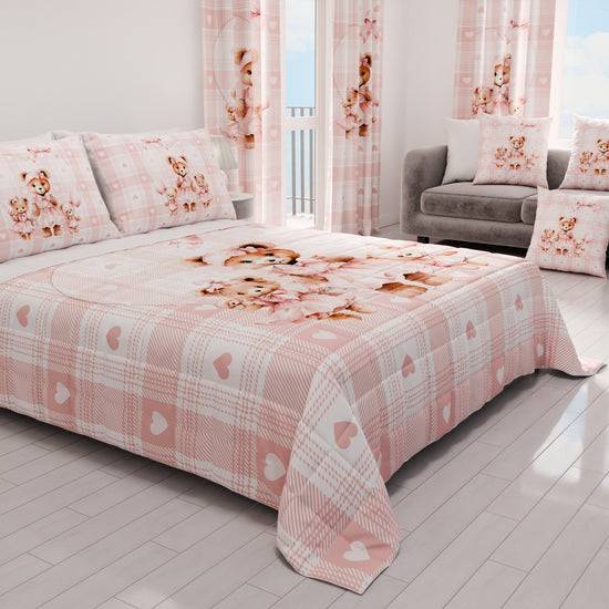 PETTI Trapuntino Copriletto Primaverile Autunnale in Stampa Digitale Teddy Love Rosa Super Saving Price
