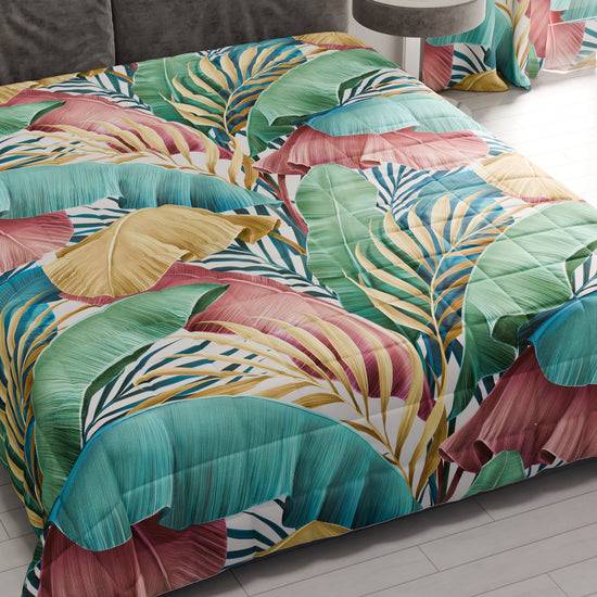 PETTI Trapuntino Copriletto Primaverile Autunnale in Stampa Digitale Tropical Multicolor Vendite Flash