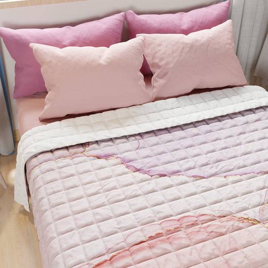 PETTI Trapuntino Copriletto Primaverile Autunnale in Stampa Digitale Marble Cipria Promozione