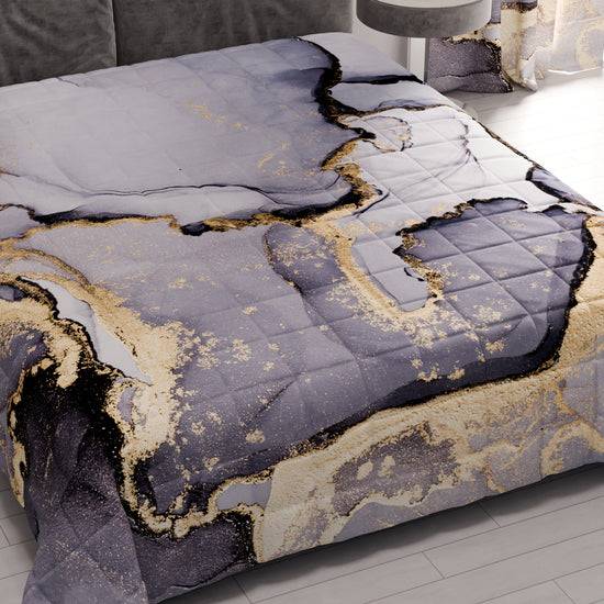 PETTI Trapuntino Copriletto Primaverile Autunnale in Stampa Digitale Marble Grigio Scuro Soddisfazione Garantita
