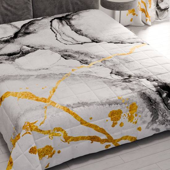 PETTI Trapuntino Copriletto Primaverile Autunnale in Stampa Digitale Marble Grigio Chiaro Qualità Garantita