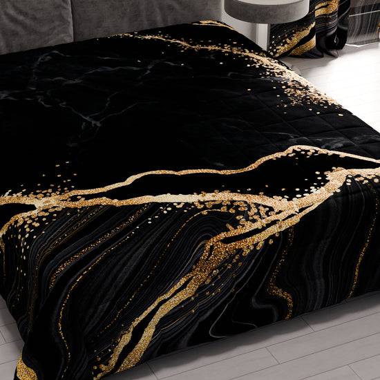 PETTI Trapuntino Copriletto Primaverile Autunnale in Stampa Digitale Marble Nero Officina