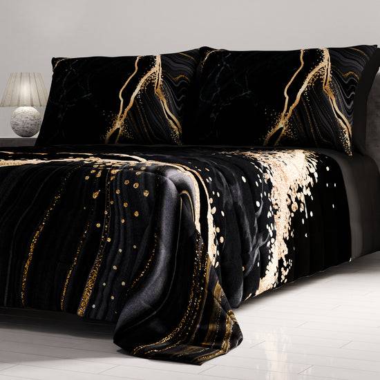 PETTI Trapuntino Copriletto Primaverile Autunnale in Stampa Digitale Marble Nero Officina