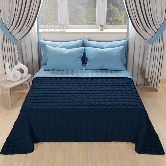 PETTI Trapuntino Copriletto Primaverile Autunnale Double Face Celeste Blu Acquista Ora