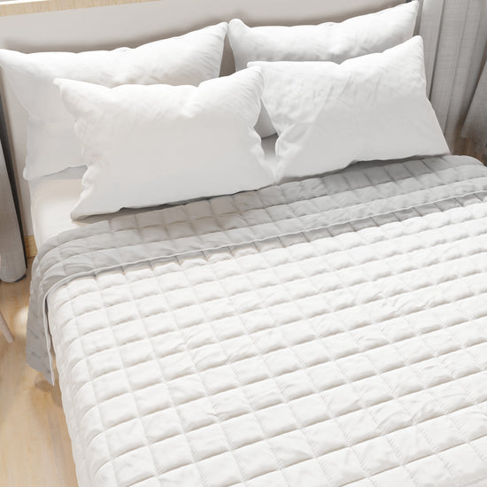 PETTI Trapuntino Copriletto Primaverile Autunnale Double Face Bianco Grigio Promozione Limitata