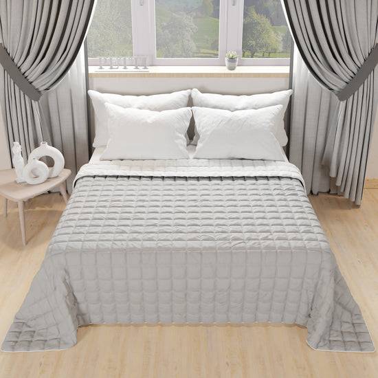 PETTI Trapuntino Copriletto Primaverile Autunnale Double Face Bianco Grigio Promozione Limitata