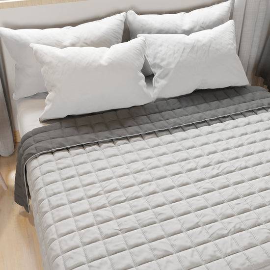 PETTI Trapuntino Copriletto Primaverile Autunnale Double Face Grigio Shopping Online