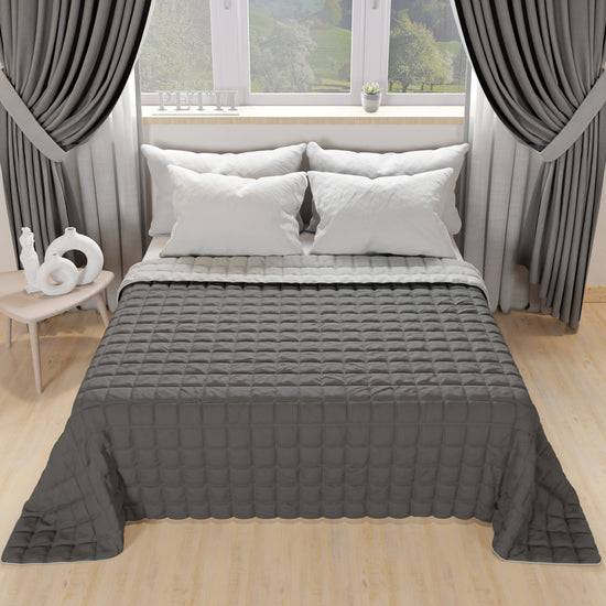 PETTI Trapuntino Copriletto Primaverile Autunnale Double Face Grigio Shopping Online