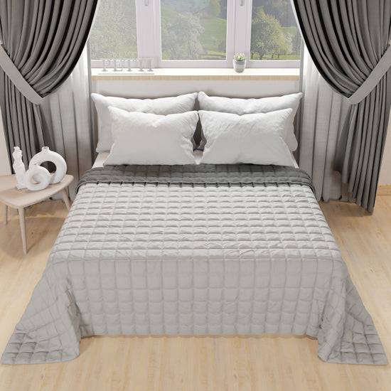 PETTI Trapuntino Copriletto Primaverile Autunnale Double Face Grigio Shopping Online