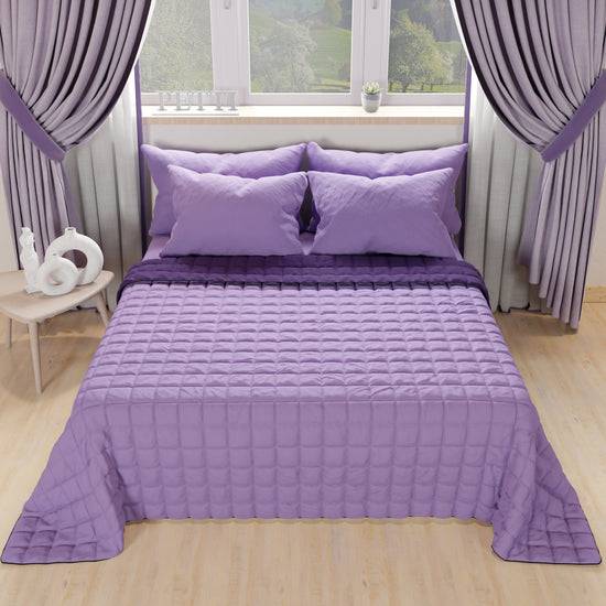 PETTI Trapuntino Copriletto Primaverile Autunnale Double Face Lilla Viola Sottocosto