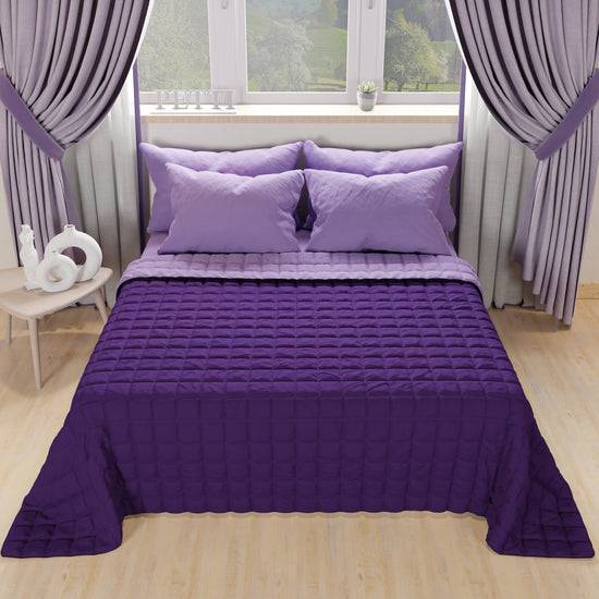 PETTI Trapuntino Copriletto Primaverile Autunnale Double Face Lilla Viola Sottocosto