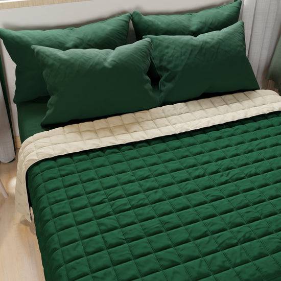 PETTI Trapuntino Copriletto Primaverile Autunnale Double Face Verde Tortora Novità