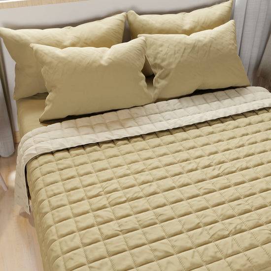 PETTI Trapuntino Copriletto Primaverile Autunnale Double Face Fango Tortora Sconto