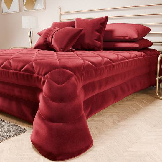 PETTI Trapuntino Primaverile in Velluto da Corredo Piazzato Bordeaux Moda