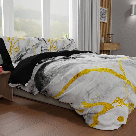 PETTI Copripiumino Matrimoniale, Singolo, Una Piazza e Mezza, Marble 06 Grigio Chiaro Promozione Limitata
