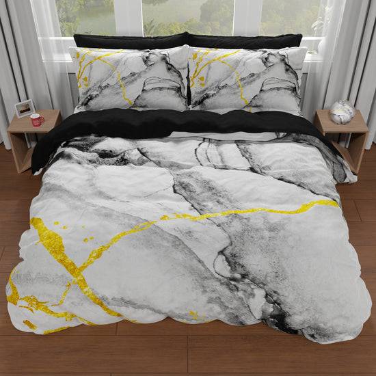 PETTI Copripiumino Matrimoniale, Singolo, Una Piazza e Mezza, Marble 06 Grigio Chiaro Promozione Limitata