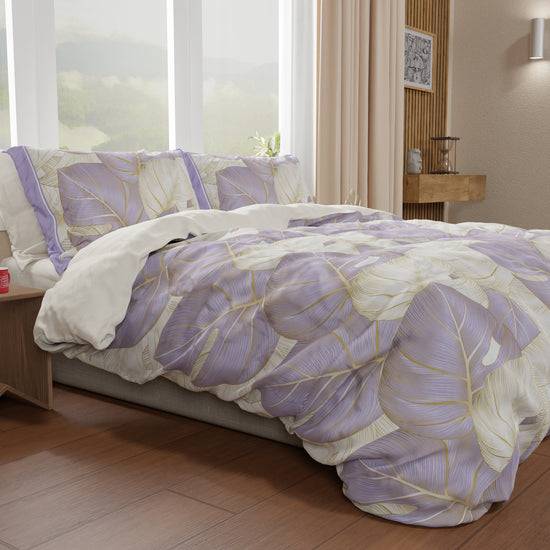 PETTI Copripiumino Matrimoniale, Singolo, Una Piazza e Mezza, Tropical Lilla Oro Sconto
