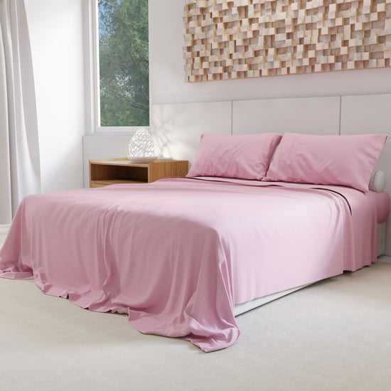 PETTI Lenzuola Percalle, Lenzuola Matrimoniali Cotone Rosa Italia