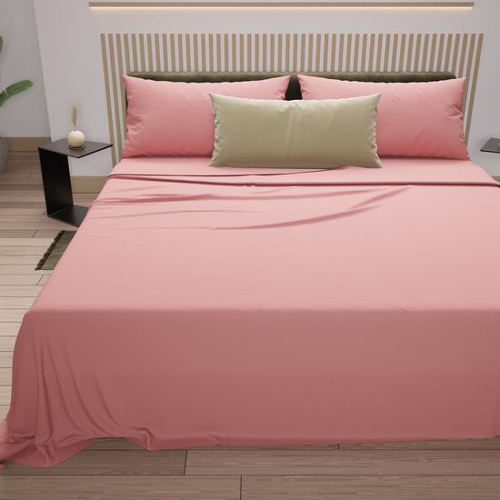 PETTI Lenzuola Matrimoniali, Singole, Una Piazza e Mezza, 100% Cotone, Rosa