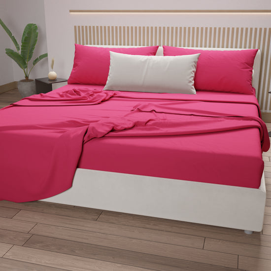 PETTI Lenzuola Matrimoniali, Singole, Una Piazza e Mezza, 100% Cotone, Fucsia Vendita Economica