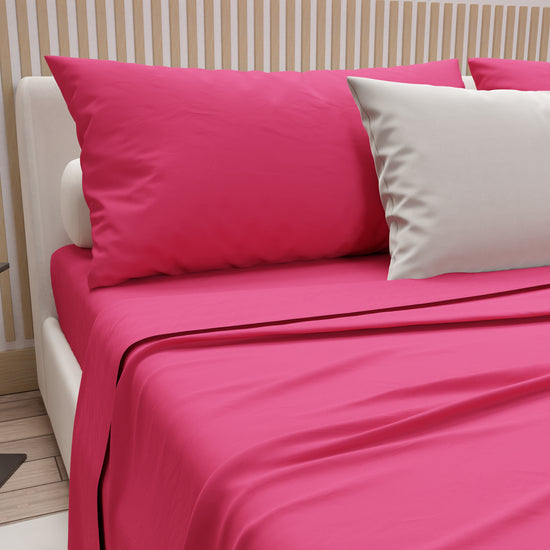 PETTI Lenzuola Matrimoniali, Singole, Una Piazza e Mezza, 100% Cotone, Fucsia Vendita Economica
