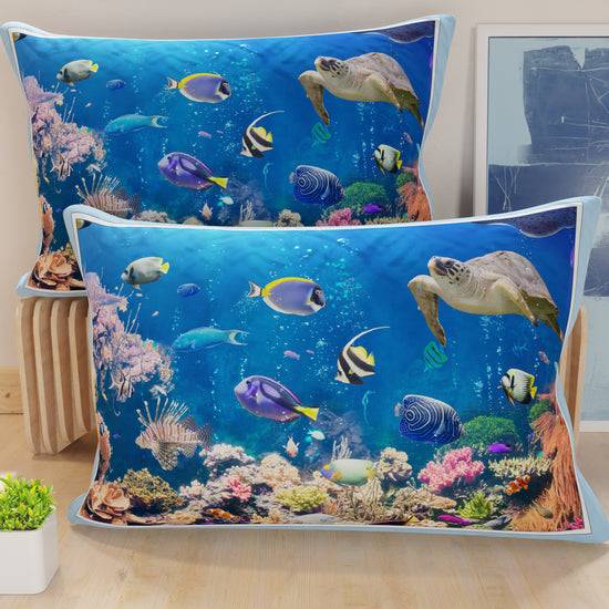 PETTI Federe, Federe Cuscini in Stampa Digitale, Acquario