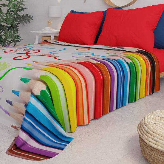 PETTI Copriletto Estivo, Coperta Leggera, Lenzuola Copriletto Matite In Linea