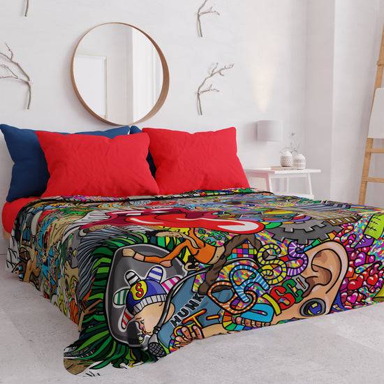 PETTI Copriletto Estivo, Coperta Leggera, Lenzuola Copriletto Murales Nuovo