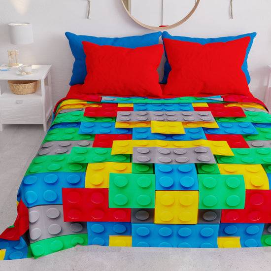 PETTI Copriletto Estivo, Coperta Leggera, Lenzuola Copriletto, Mattoncini