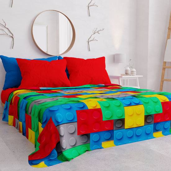 PETTI Copriletto Estivo, Coperta Leggera, Lenzuola Copriletto, Mattoncini Qualità