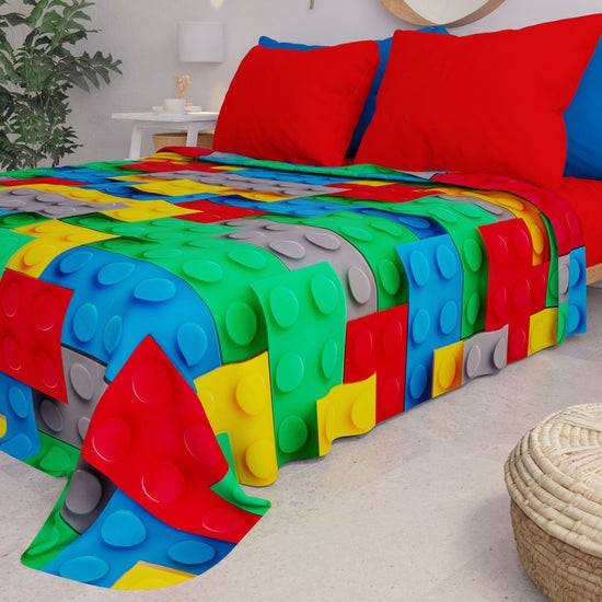 PETTI Copriletto Estivo, Coperta Leggera, Lenzuola Copriletto, Mattoncini Qualità