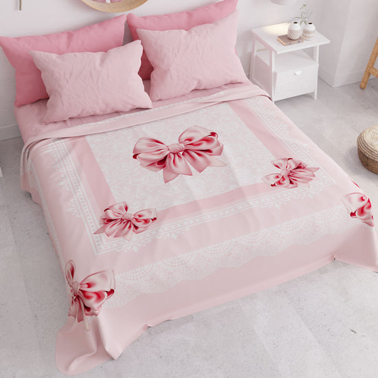 PETTI Copriletto Estivo, Coperta Leggera, Lenzuola Copriletto, Fiocco Rosa Vendita