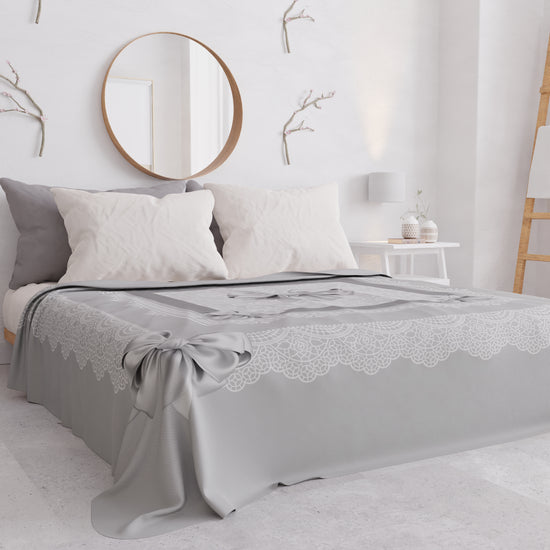 PETTI Copriletto Estivo, Coperta Leggera, Lenzuola Copriletto, Fiocco Grigio Soddisfazione Garantita