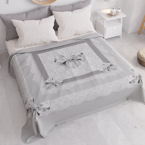PETTI Copriletto Estivo, Coperta Leggera, Lenzuola Copriletto, Fiocco Grigio Soddisfazione Garantita