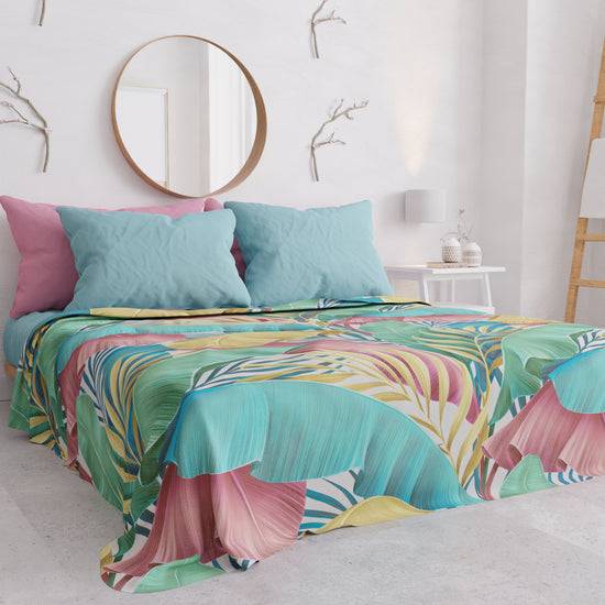 PETTI Copriletto Estivo, Coperta Leggera, Lenzuola Copriletto, Tropical Multicolor Qualità Garantita
