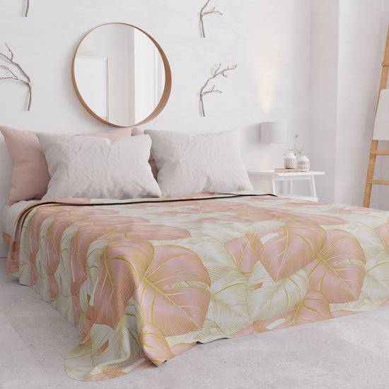 PETTI Copriletto Estivo, Coperta Leggera, Lenzuola Copriletto, Tropical Cipria e Oro Negozi Online