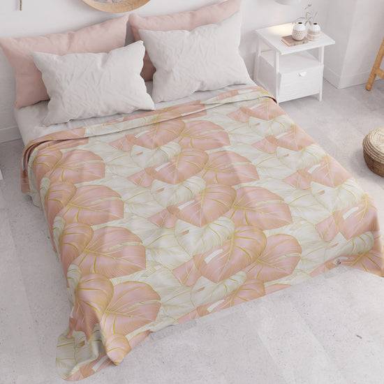 PETTI Copriletto Estivo, Coperta Leggera, Lenzuola Copriletto, Tropical Cipria e Oro Negozi Online