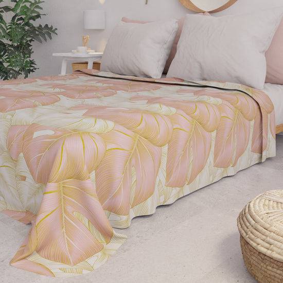 PETTI Copriletto Estivo, Coperta Leggera, Lenzuola Copriletto, Tropical Cipria e Oro Negozi Online