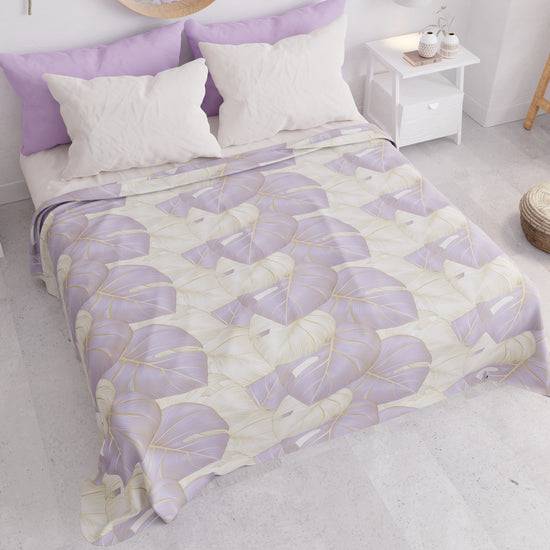 PETTI Copriletto Estivo, Coperta Leggera, Lenzuola Copriletto, Tropical Lilla e Oro Grandi sconti